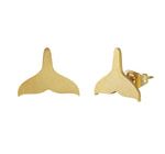 Aretes Acero Inoxidable Dorado Aleta de Sirena