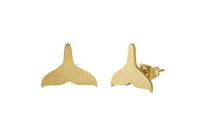 Aretes Acero Inoxidable Dorado Aleta de Sirena