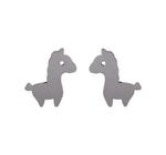 Aretes Acero Inoxidable Plateado llama