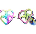 Arete Acero Inoxidable Tornasol Corazon con Heartbeat