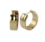 Aretes Acero Inoxidable Huggies Dorado Bordes