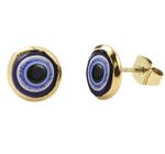 Arete Acero Inoxidable Pico Ojo Turco Azul