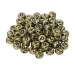 Cuenta Acrílico Luneta Dorado Letra Negro LETRAS MIX 7 mm