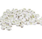 Cuenta Luneta S Círculo Blanco Letra Dorado LETRA S 7 mm