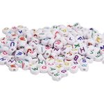 Cuenta Acrílico Luneta Blanco Letra Multicolor LETRAS MIX 7 mm