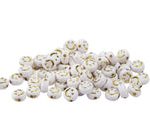 Cuenta Acrílico Luneta Blanco Carita Feliz Emoji Dorado 7 mm