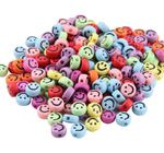 Cuenta Acrílico Luneta con Cara Feliz Multicolor