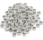 Cuenta Acrílico Glow in the dark Luneta con Corazón/Estrella/Luna/Flor Delineado Negro