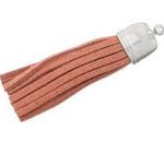 Borla de Gamuza Capuchon Plateado Marron 55 mm