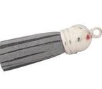 Borla de Gamuza Capuchon Plateado Gris 35 mm