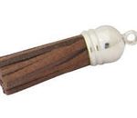 Borla de Gamuza Capuchon Plateado Cafe 35 mm