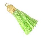 Borla de Poliester Capuchon Dorado 37 mm Verde Claro