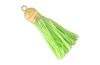 Borla de Poliester Capuchon Dorado 37 mm Verde Claro