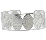 Brazalete Acero Inoxidable Plateado Medalla Milagrosa