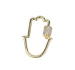 Broche de Chapa de Oro con Circonia Cristal Mano