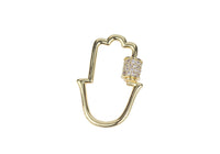 Broche de Chapa de Oro con Circonia Cristal Mano