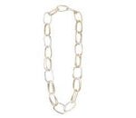 Collar Aluminio Ovalo Doble Plata Dorado 55 x 35 mm