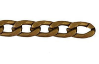 Cadena Aluminio Oro Viejo Ovalo Plano 8x11 mm