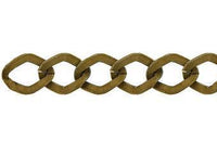 Cadena Aluminio Oro Viejo Rombo Torcido 14x18 mm