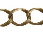 Cadena Aluminio Oro Viejo Ovalo Torcido Delgado 22x33 mm