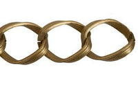 Cadena Aluminio Oro Viejo Ovalo Torcido Delgado 22x33 mm