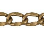 Cadena Aluminio Oro Viejo Ovalo Rombo Torcido 12x17 mm