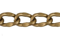 Cadena Aluminio Oro Viejo Ovalo Rombo Torcido 12x17 mm