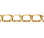 Cadena Aluminio Ovalo Doble Dorado 16x24 mm