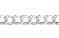 Cadena Fierro Doble Entrelazada Plateada 9x10 mm