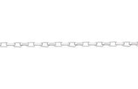 Cadena Fierro Eslabon Bano Plateado Entrelazado Rectangular 3x4 mm