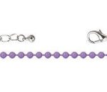 Collar Cadena Delgada Cuentas Lila 453 mm