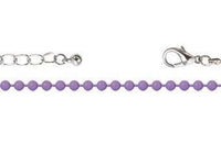 Collar Cadena Delgada Cuentas Lila 453 mm