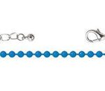 Collar Cadena Delgada Cuentas Azul 453 mm