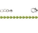Collar Cadena Delgada Cuentas Verde 453 mm