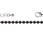 Collar Cadena Delgada Cuentas Negro 453 mm