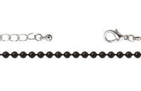 Collar Cadena Delgada Cuentas Negro 453 mm