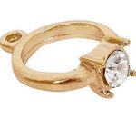 Dije Saga Dorado Rose Anillo con Cristal 12 mm