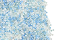 Abalorio Chaquira Calibrada 11.0 color Celeste / Menta / Blanco