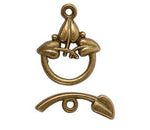 Broche Marinero Pewter Hojas Oro Viejo 15x19 mm