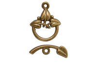 Broche Marinero Pewter Hojas Oro Viejo 15x19 mm