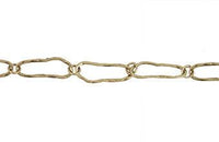 Cadena Pewter Ovalos Corrugados Oro Viejo 10 mm