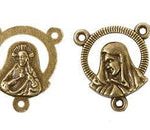 Y para Rosario Pewter Rostro de Virgen Oro Viejo 16 mm