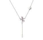 Frau Elegance Cadena con Dije Rodio con Circonia Rosa Unicornio