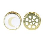 Frau Elegance Chapa de Oro Dije Moneda Luna