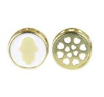 Frau Elegance Chapa de Oro Dije Moneda Mano