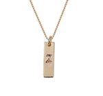 Frau Elegance Cadena con Dije Inicial Chapa de Oro con Circonia Rainbow Rectangulo