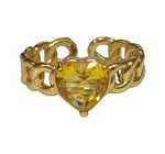 Anillo Ajustable Frau Elegance corazón amarillo