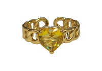 Anillo Ajustable Frau Elegance corazón amarillo