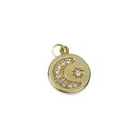 Frau Elegance Dije Chapa de Oro con Circonia Moneda Luna