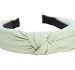 Diadema con Nudo para el Cabello Tela Textura Color Verde Claro